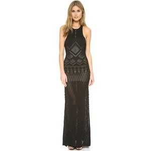 Ronny Kobo Calina Pointelle Gown Maxi Mesh Dress